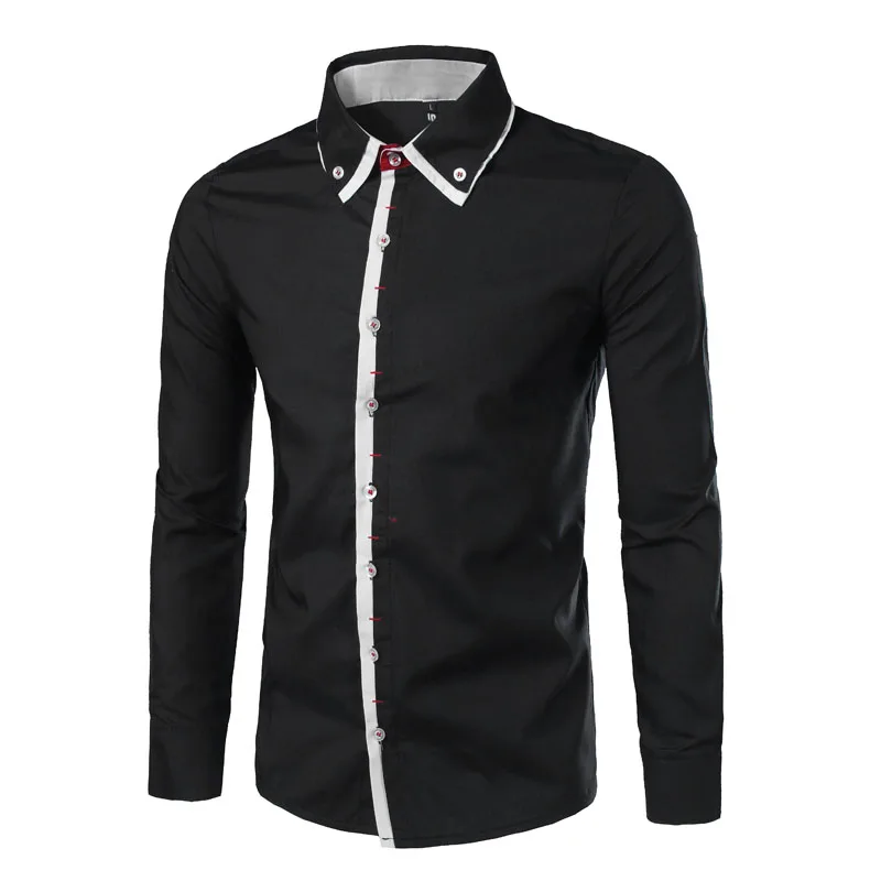 A3901 White And Bule Italian Style Double Collar Shirt For Men - Buy ...