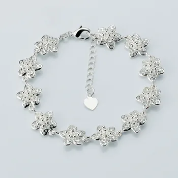 Rellecona 925 Silver Plated Bracelet Flower Shape Jewelry S Rellecona 925 Silver Plated Bracelet Flower Shape Jewelry S