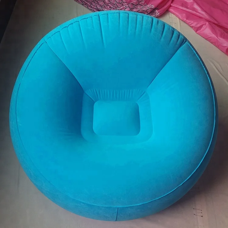 New Pvc Flocking Inflatable Living Room Relax Air Chair Sofa Single
