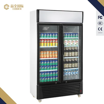 580l Double Doors Supermarket Used Beverage Cooler Coke Fridge