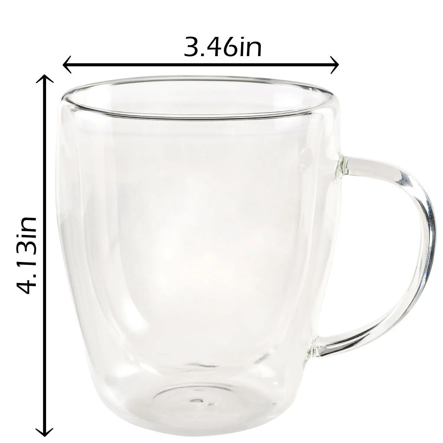 Custom Clear Borosilicate Double Wall Layer Cute Glass Water Juice Milk ...