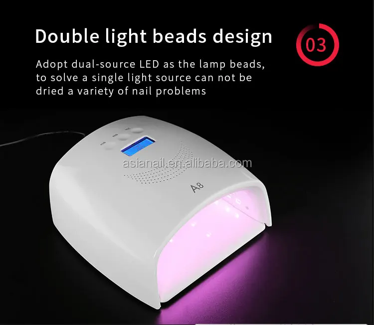 Asianail Red Light 2020 Widely use lamp competitive price 405 + 365nm 48w uv led nail lamp