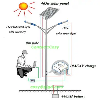 Double Arm Street Light Pole Single & Double Galvanized 4/5/6/7/8/9/10 ...