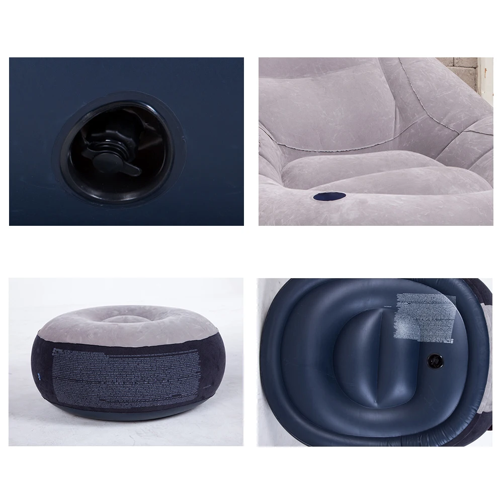 Inflatable Beanbag Ultra Lounge Inflatable Chair W/ Ottoman Sofa Dorm