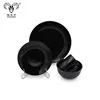 black unglazed 4 pcs ceramic dinner set / stoneware dinnerware for 4 people