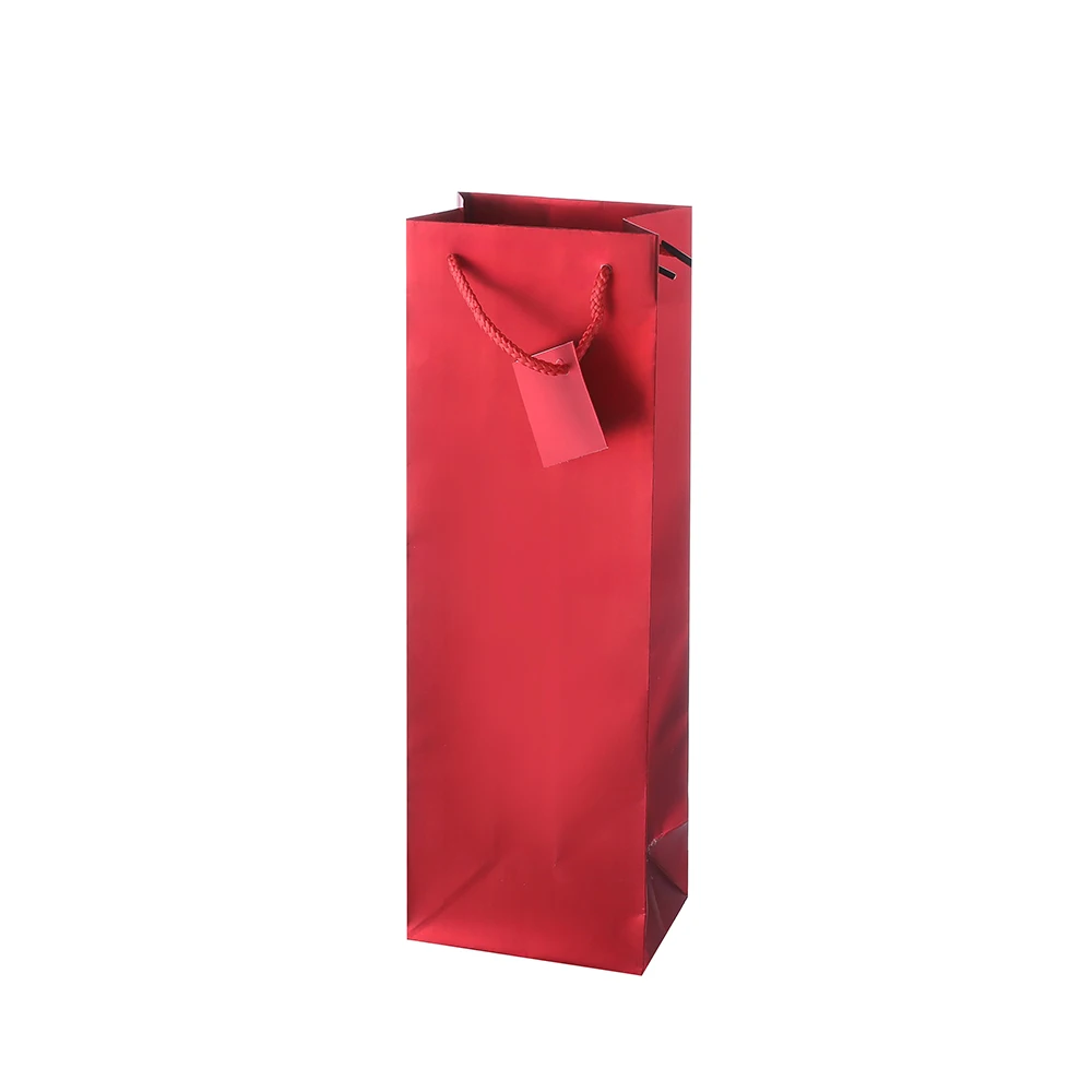Custom glitter wine bottle kraft paper wine package bag