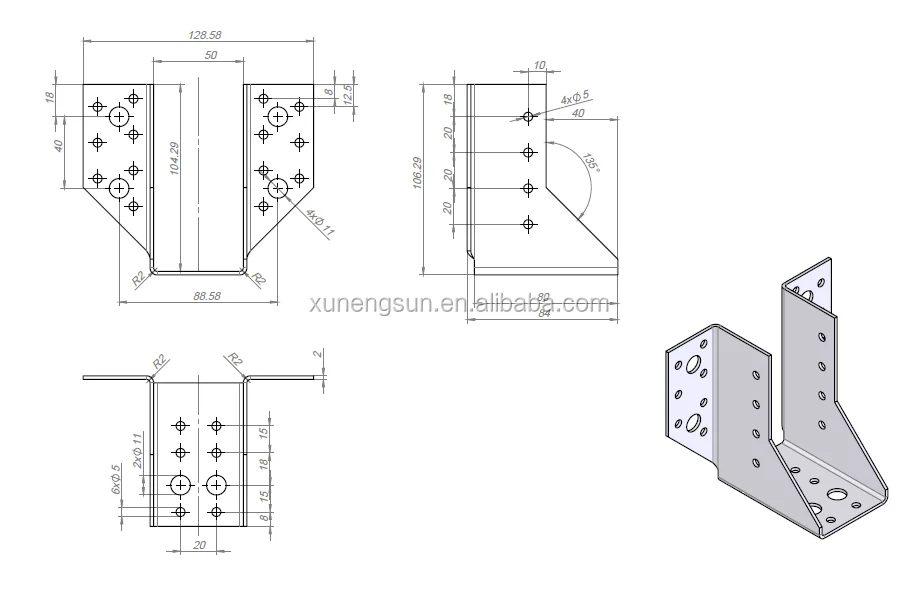 Ce Certificate Metal Connecting Brackets Bed Frame Angle Corner Iron