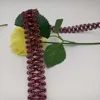 DIY fashion flower covered yarn burgundy gold lace neck trim