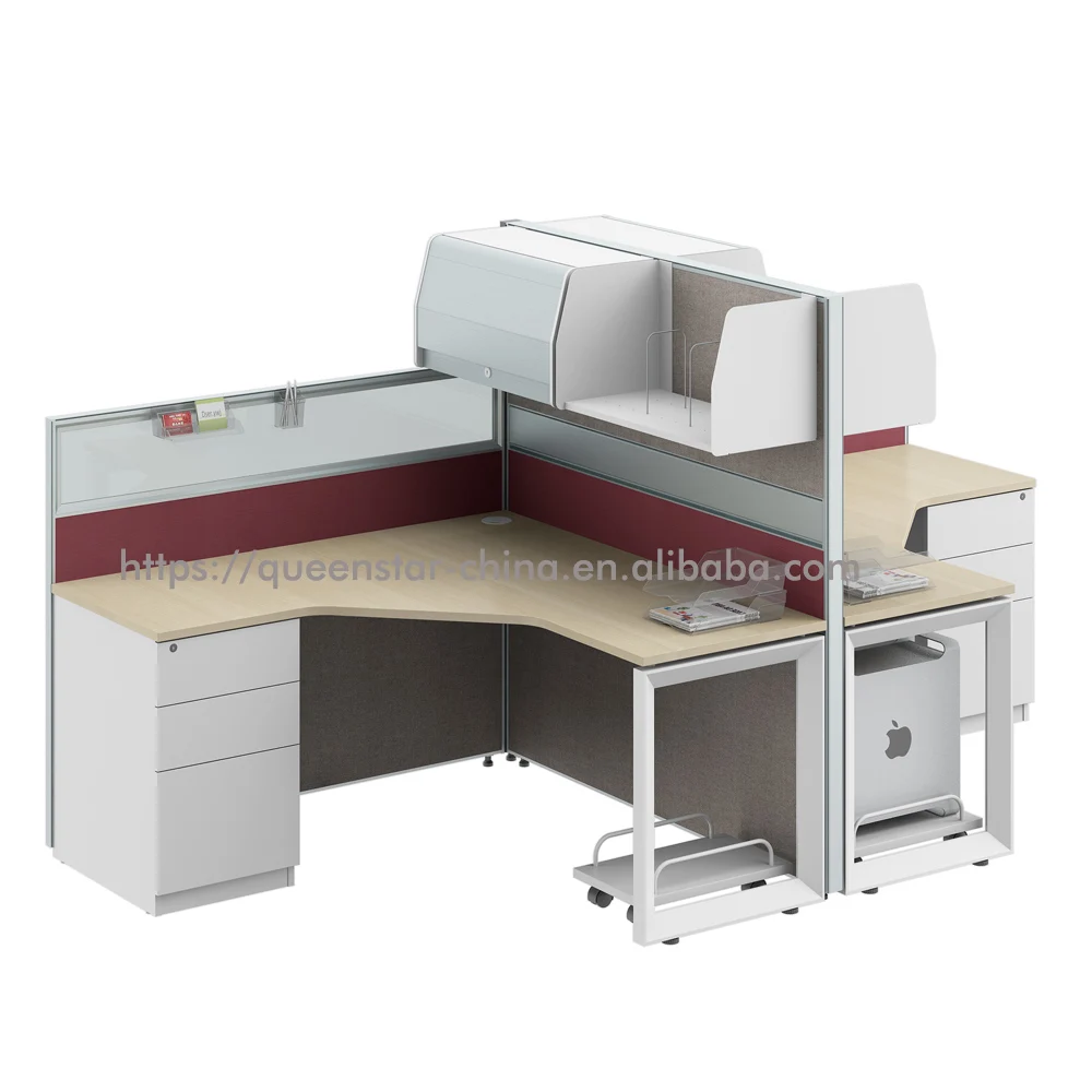 Qs-j11 L Shape Clusters Of Two Office Workstation Office Partition With ...