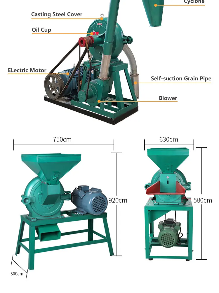 High Quality Maize Crusher Grinding Automatic Grain Crushing Machine