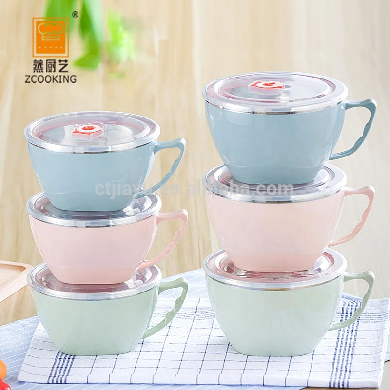 Stainless Steel Noodle Bowl And Soup Bowl With Handle And Lid Buy
