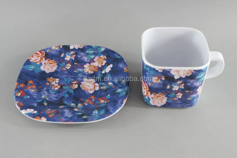 250ML Melamine Square Cup And Saucer