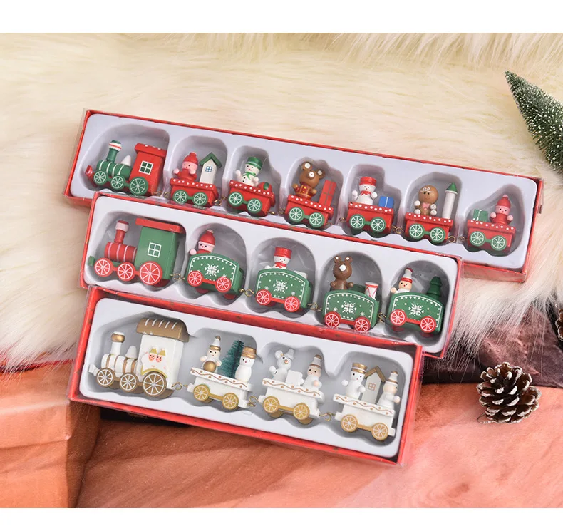 Christmas Wooden Train 6designs Stock In Display Box 2019 New - Buy ...