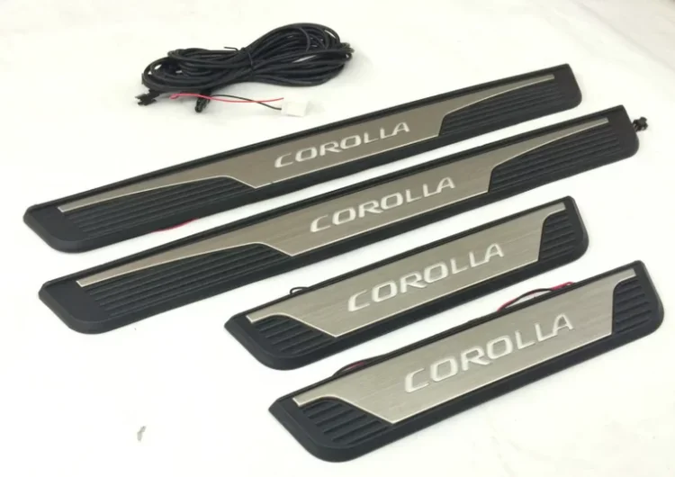 Interior Door Sill Plate Led Door Sill Decoration Trims Styling Penals For For Toyota Corolla