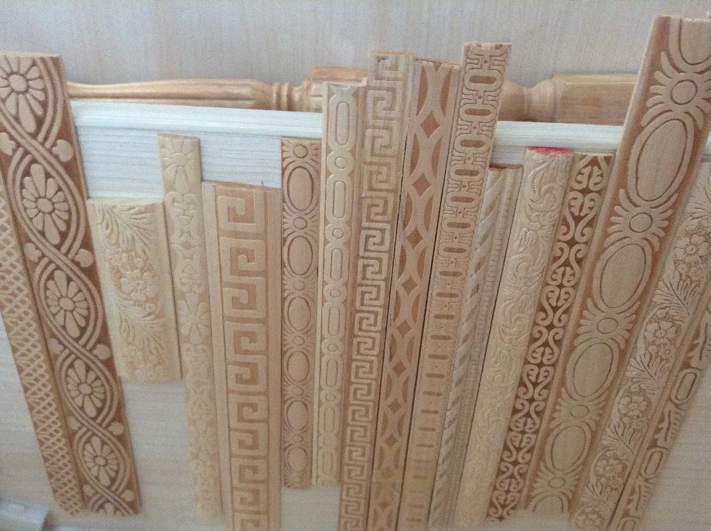 recon carved wood mouldings for construction,decoration/angular line/quad wood moulding