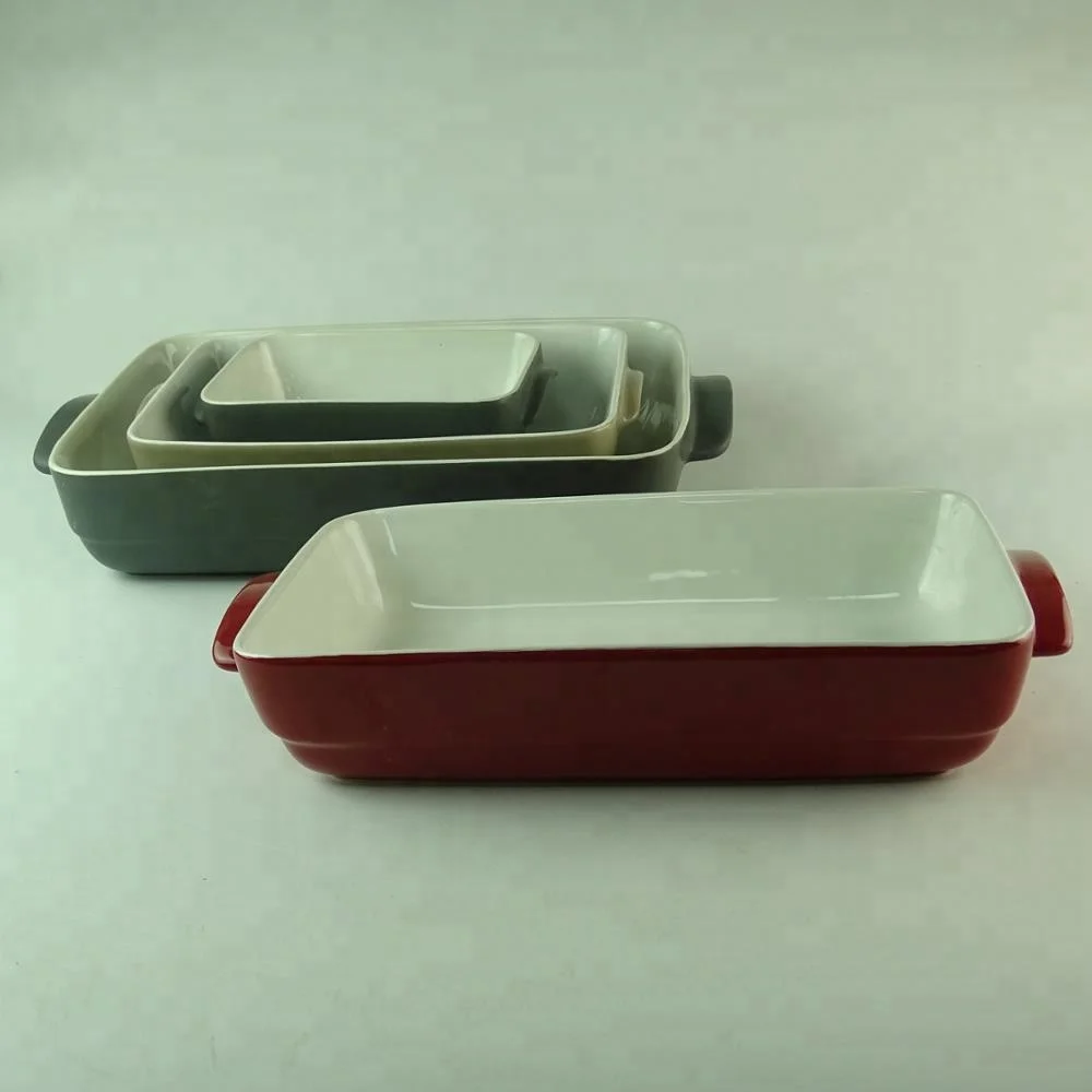 Household Bakeware Glazed Square Ceramic Bread Baking Pan With Handle Buy Square Bread Pan