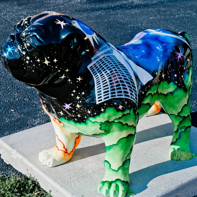 life size bulldog statue