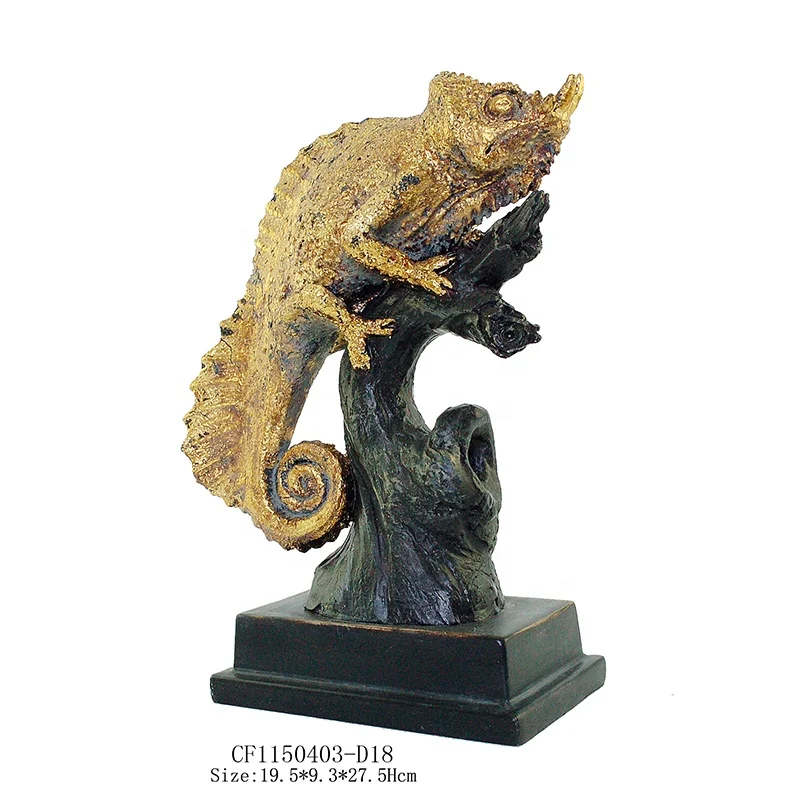 Resin Imitates Tree Stump Lizard Statue Serving Tray supplier