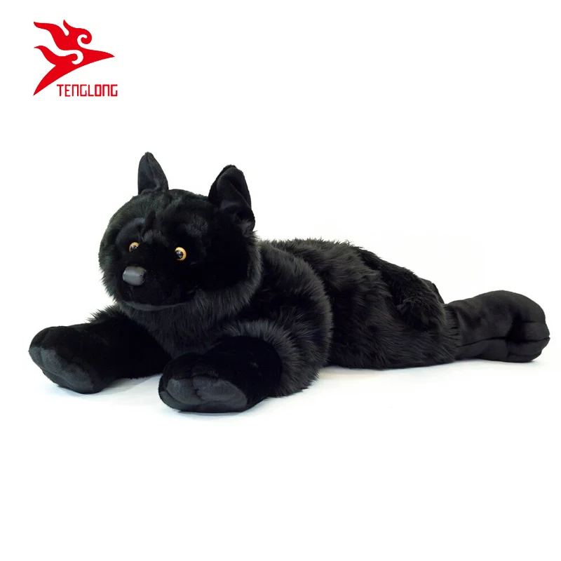 black wolf plush toy