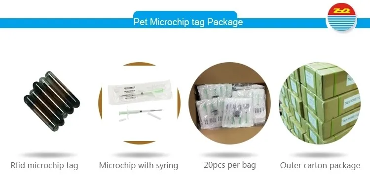 134.2khz 11784/11785 pet animal microchip LF glass rfid capsule tag with syringe