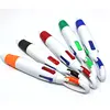 Multifunction Plastic Promotional Multi Color 4-in 1 Carabiner Pen 4 color Refill Hook Ball Pen With Lanyard