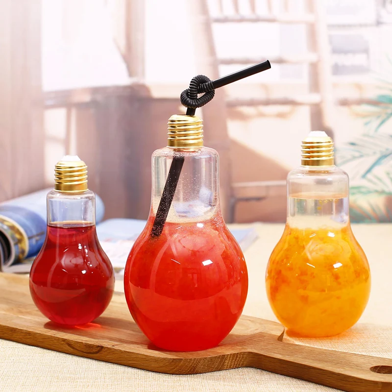 bulb shaped glass bottle for beverage
