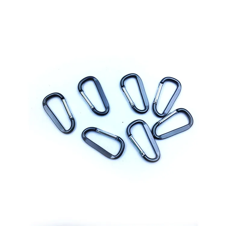 BT-0562 High-quality Oxidized Color Aluminum Carabiner Keychain Flat Buckle Aluminum Clips