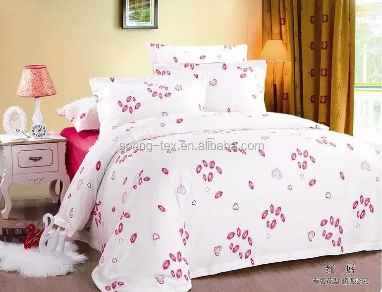 Home Use Bedsheet Set 100 Cotton Linen Plain Fabric 60s Bed Set