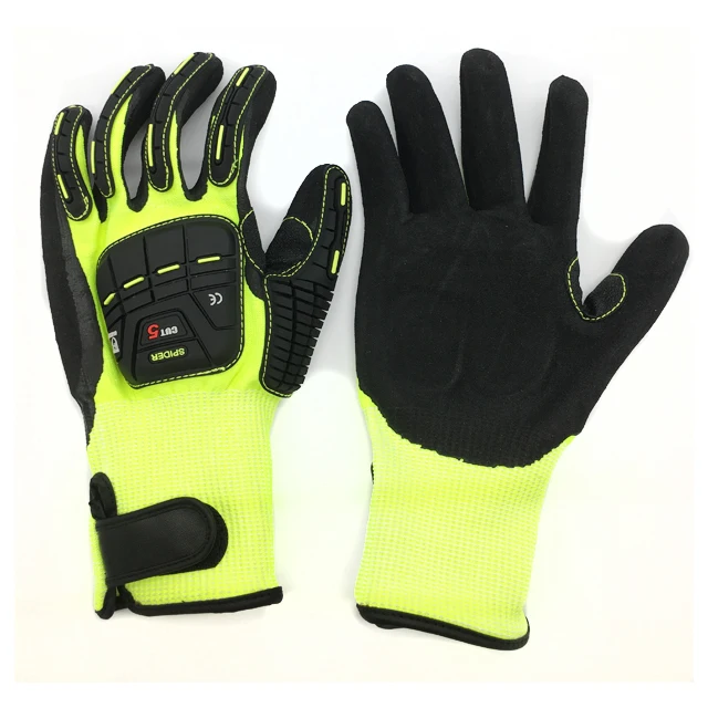 Anti-cut High Impact Resistant Polyester Tpr Gloves/oil Field Work ...