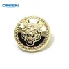 Gold Private Design Logo Tiger Face Pattern Classic Sewing Button One Hole Buttons For Garment Clothing Jacket Coat
