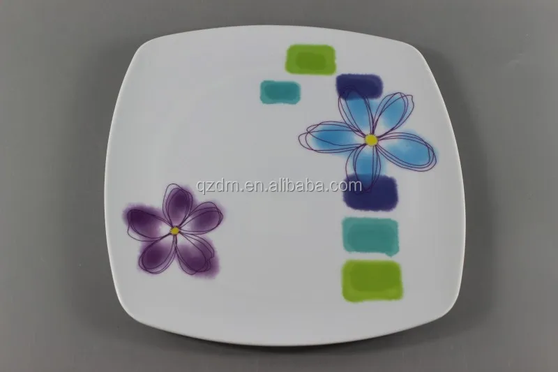 Cheap Square Melamine Dinner plate Custom Print