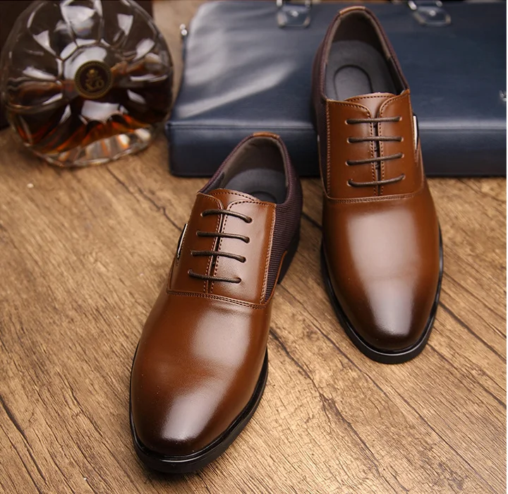 2017 Men Leather Shoes Men Business Shoe Men's Pint-tipped Leather Shoe ...