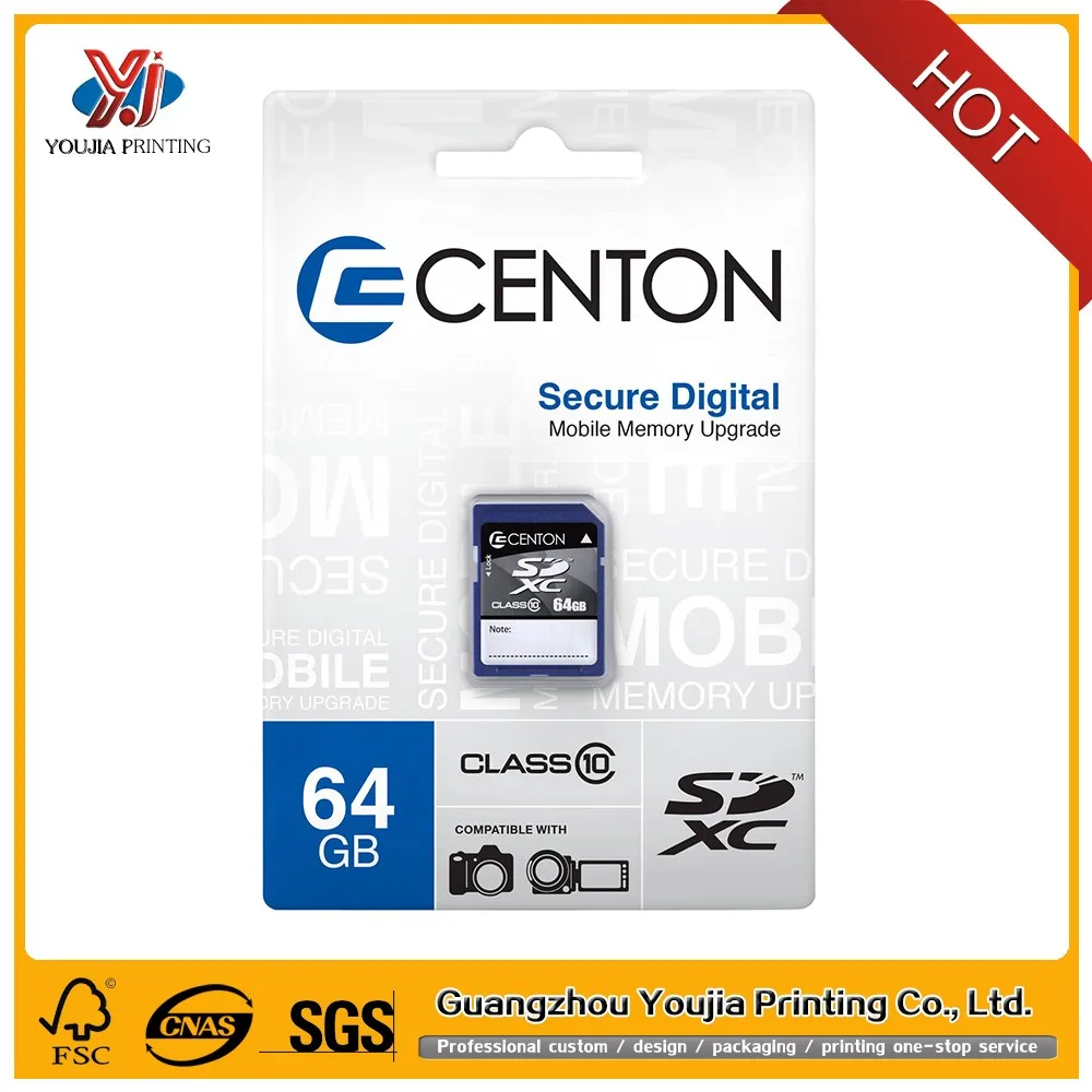 Memory Card Packaging Micro Sd Card Packaging Box With Blister Custom