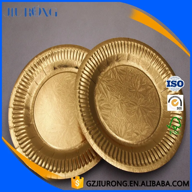 Jiurong Rectangle Cardboard Golden Paper Plate Buy Golden Paper Plate