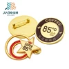 Jiabo coffee Metal cut out soft Enamel gold star badges lapel pin custom