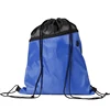 Personalized logo printed polyester nylon drawstring backpack bag with zipper pocket