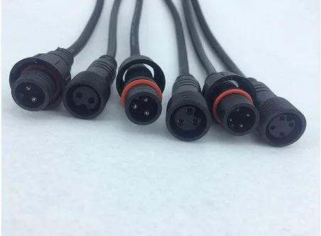 2pin nylon braided male female pre-wire waterproof cable jionts