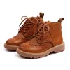 YY10144S 2018 British style children boots kids warm shoes girls brown boots baby leather shoes kids brown leather boots