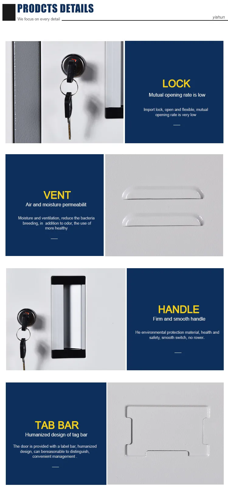 Steel furniture KD flat packed 18 door metal lockers for changing room hanging clothes