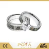 POYA Jewelry His and Her's Matching Real Tree Timber Camouflage Wedding Ring Set