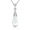Fashion Wholesale Long Opal Pendant 925 Sterling Silver Statement Necklace