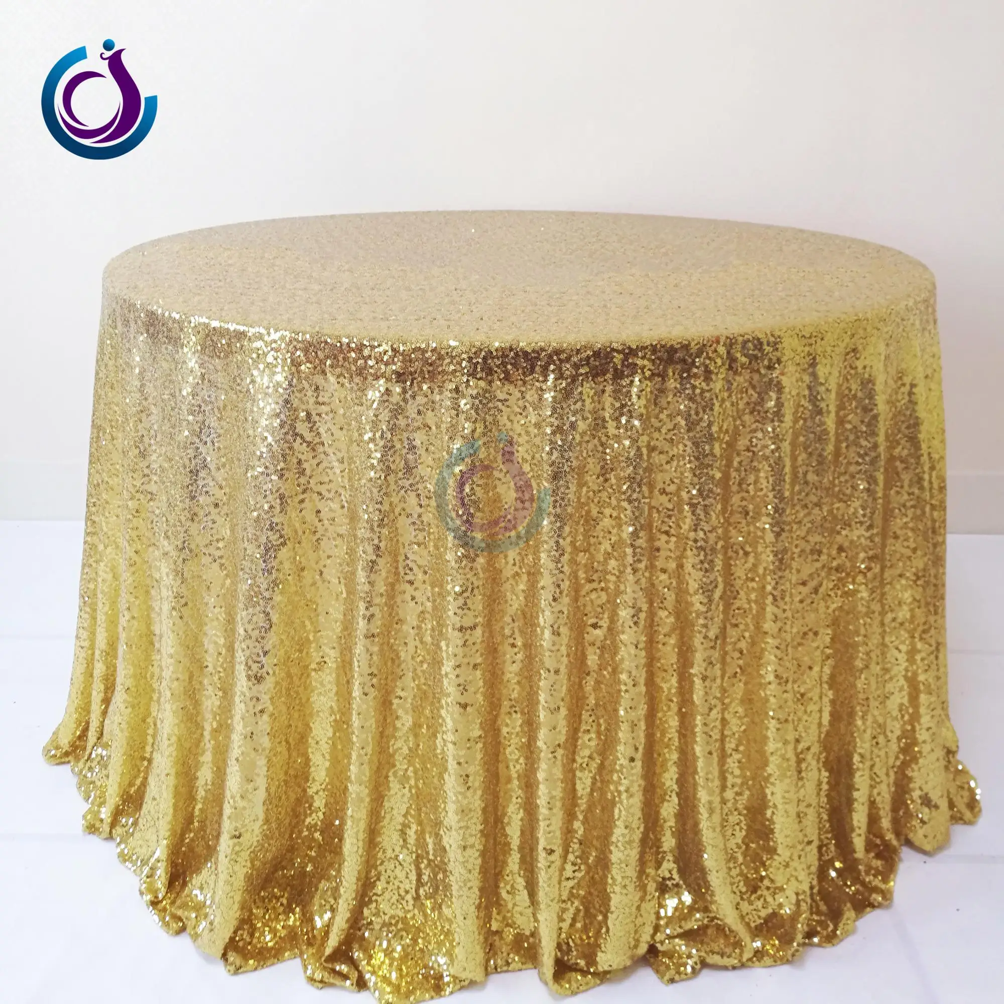 60/" Round Embroidered Embroidery Polyester Satin Fabric Tablecloth 6 Napkins