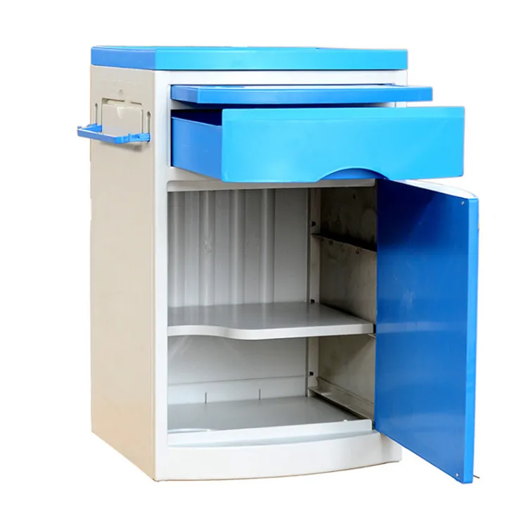 High quality ABS patient bedside locker in hospital medical bedside cabinet with table