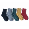 2019 New hand stitched head double needle lace girls bubble mouth pile socks pure color short fashion socks