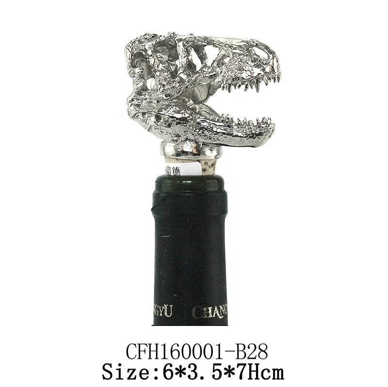 Lead Tin Alloy Tyrannosaurus Rex 3D Wine Bottle Stopper Decorative Gift Tourist Souvenir wine accessories factory