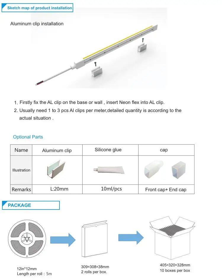 Neon light tubes 120 led per meter pure white led neon strip thin rope light for signage lighting