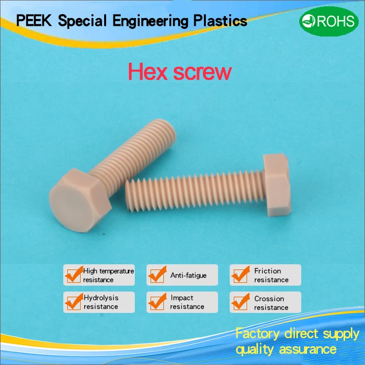 Peek Hex Head Screws Plastic Screw Buy Plastic Screw,Hex Head Screws