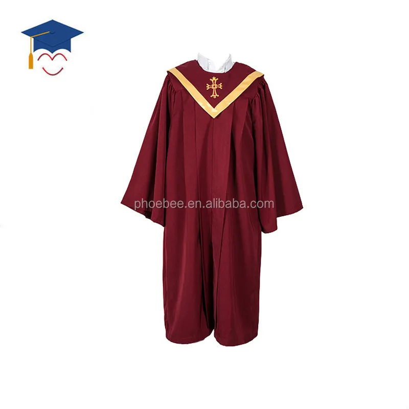 Wholesale Children Maroon 100 Polyester Economy Church Choir Robes