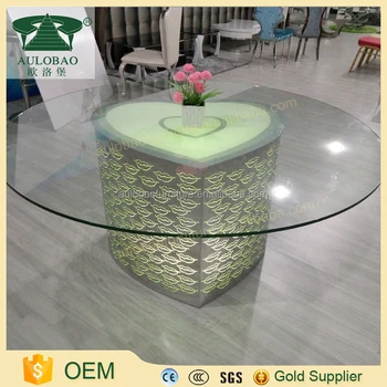 Romántico En Forma De Corazón De Acero Inoxidable Mesa Con Vidrio ... Romántico En Forma De Corazón De Acero Inoxidable Mesa Con Vidrio ...