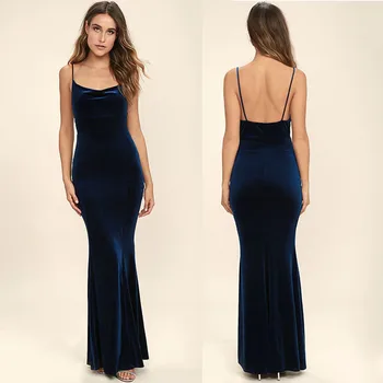 maxi navy blue dress